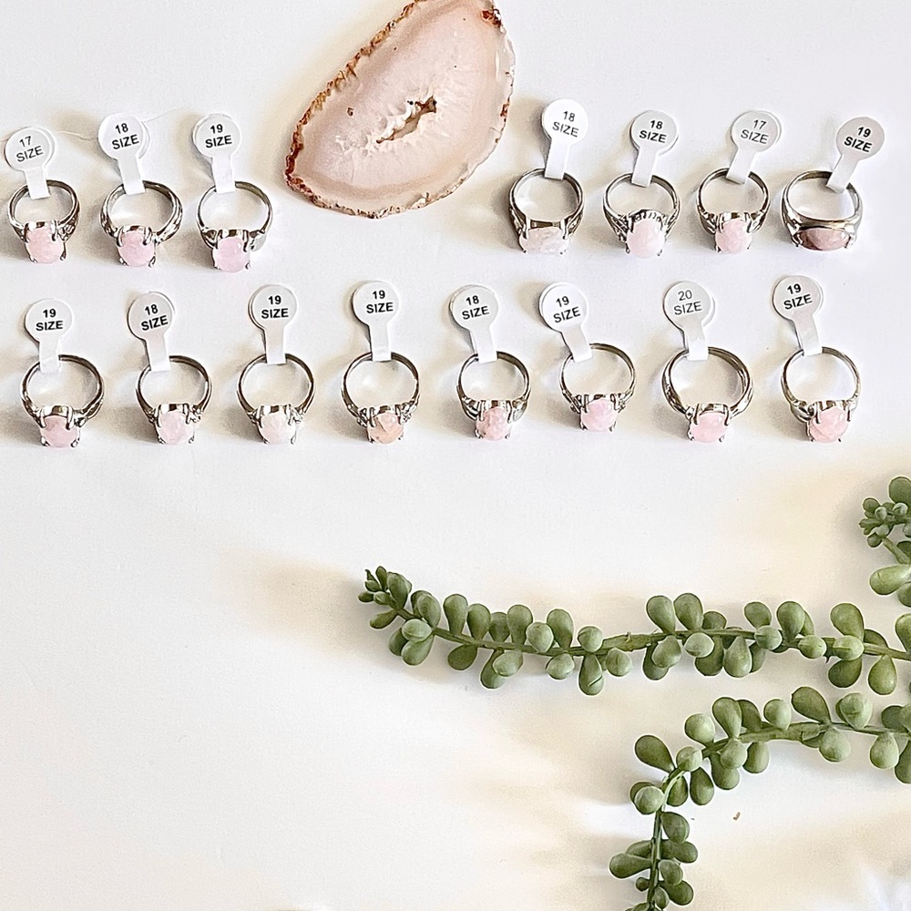 ROSE QUART RINGS - Picture 5 of 5